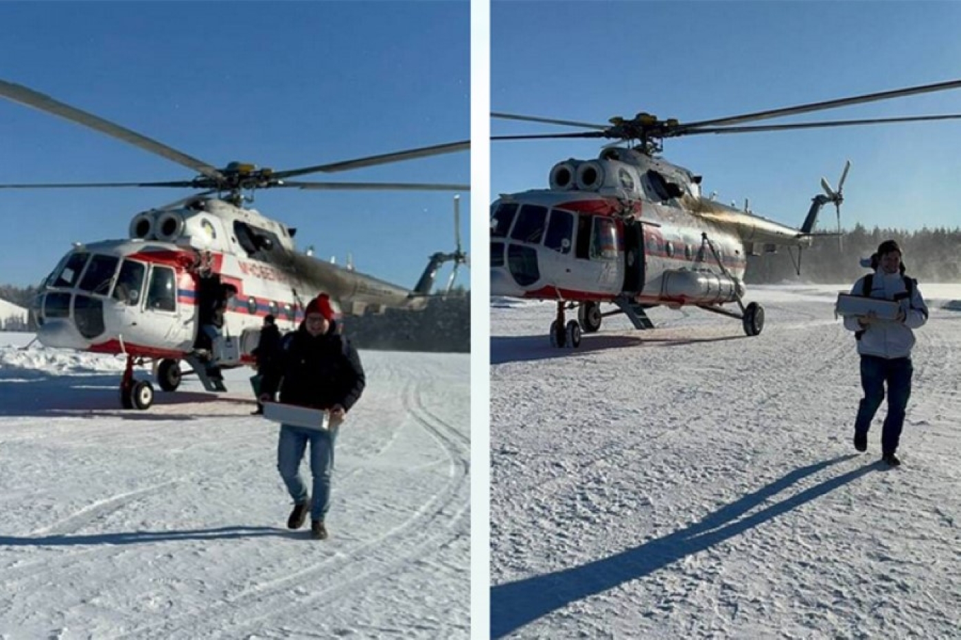 Жесткие погодные условия не помешали. Донорские сердца доставили на вертолетах в Минск для трансплантации