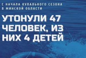 С начала купального сезона в Минской области утонули 47 человек, из них 4 детей.