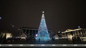 В Минске зажгли новогодние огни на главной елке страны
