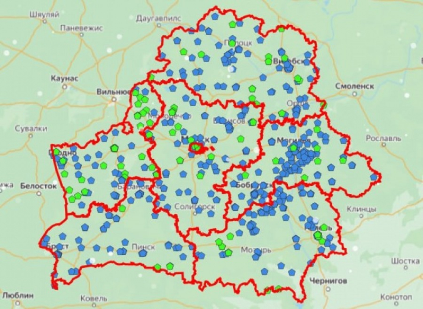 Карта лагерей смерти в беларуси