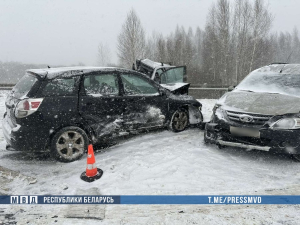 В Чаусском районе столкнулись 3 легковушки и автобус: 2 человека погибли