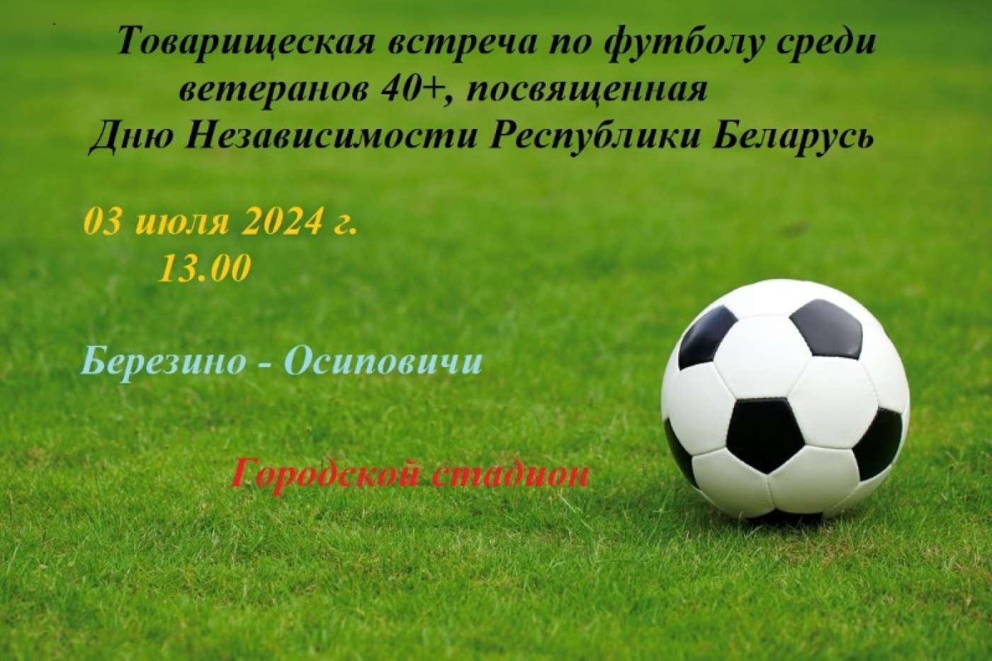 Футбольный матч ко Дню Независимости Республики Беларусь