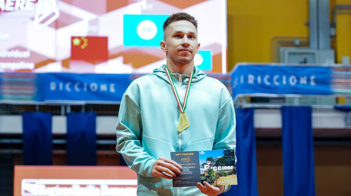 Литвинович во второй раз выиграл общий зачет Кубка мира по прыжкам на батуте