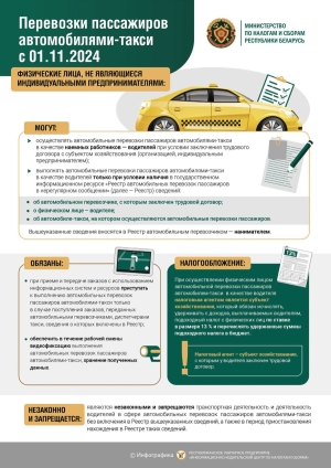 О перевозках пассажиров такси с 1 ноября 2024 г.