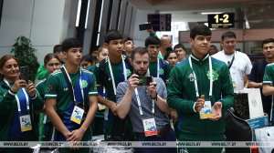 &quot;Настроение просто отличное&quot;. Спортсмены из Туркменистана прилетели в Беларусь на II Игры стран СНГ